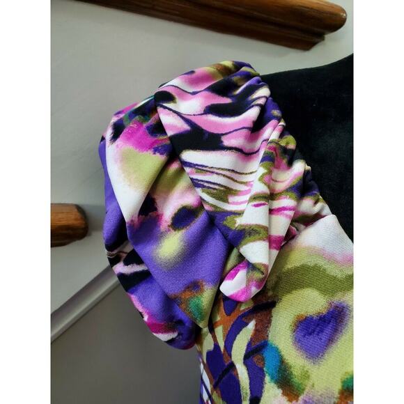 Rabbit Design Women's Polyester Cap Sleeve Round Neck Knee Length Dress Size 8 - Picture 6 of 11